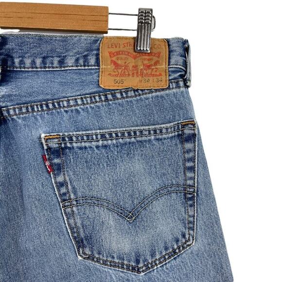 LEVI'S MEN'S  505 REGULAR FIT STONEWASH RIGID JEANS  505-4891 SIZE W 34 L 34 - Picture 11 of 14